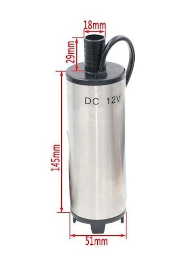 12 Volt Mazot Yağ Aktarma Pompası,  Dc Mini Dalgıç Pompa Süzgeçli
