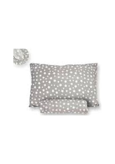 Kumaş Gri Yıldız Desenli Lastikli Çarşaf Takımı - 90X190