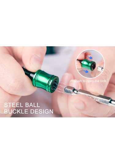 Gajeena Alüminyum Anahtar Zinciri Uzatma Kolu, 1/4 İnç Hızlı Hex Saplı, 500g Taşıma Kapasitesi, Çok Renkli, Cep Boyutu, Tornavida Ucu Tutucu Seti