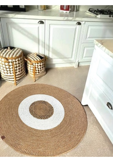 Yuvarlak Leke Tutmaz Kilim 100 Cm Kahverengi