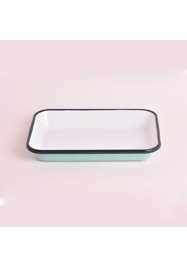 Emaye Meze Tabağı Nil Mavi 27 X 19 Cm Mavi