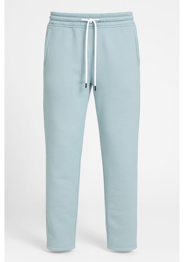 Erkek Düz Paça 3 İplik Şardonlu Rahat Kesim Premium Kumaş Eşofman Altı Mavi