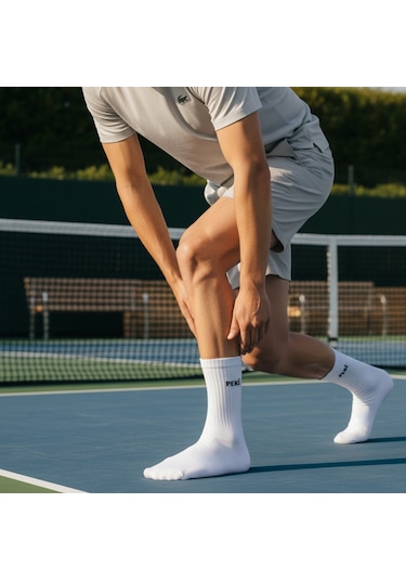 Gost Liria - Sloganlı Ribanalı Ünisex Tenis Çorap 3 Lü Beyaz