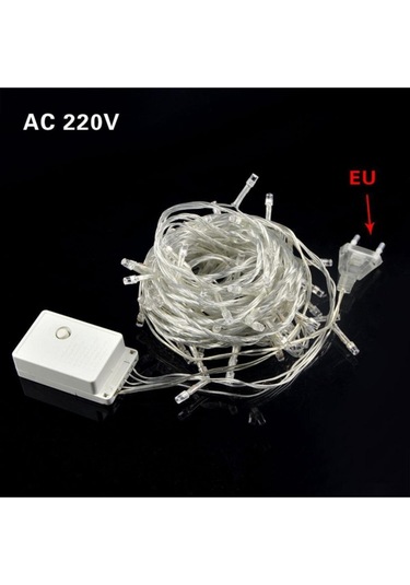 Parti 100 Ledli Fişli Led, Dekor Lambası Animasyonlu 10m Günışığı Yılbaşı Ağacı Işığı 10m Gün Işığı