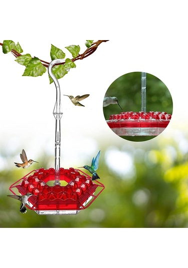 Dofolink 2 Adet Kırmızı Kolibri Besleyici - Kolay İzleme, Kolay Doldurma Ve Temizleme Özellikli Yemleme Aleti