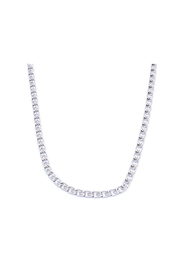 Ferizz 316l Çelik Figaro Unisex Zincir Kolye 60 Cm Zn-284 Beyaz - Sarı