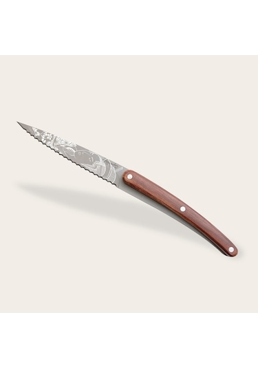 2 Deejo Paring Knives, Olive And Coral Wood / Japonese