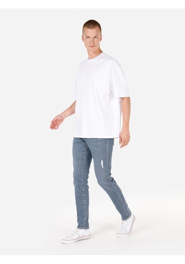 Colins 041 Danny Dar Kesim Düşük Bel Dar Paça Mavi Jean Erkek Pantolon Cl1070538 Denim