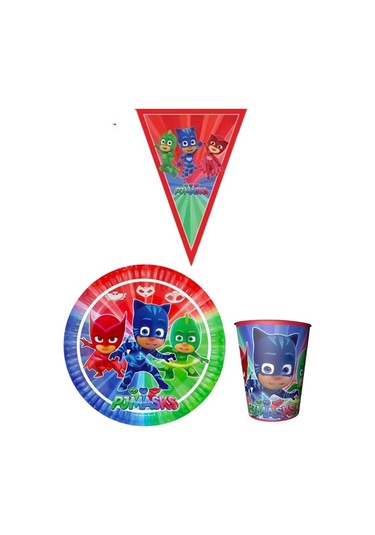 Pijamaskeliler 8 Kişilik Erkek Doğum Günü Mini Set Erkek Çocuk Parti