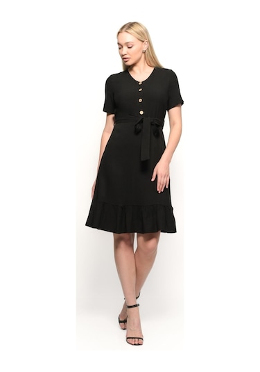 Kadın Önden Düğme Detaylı Yazlık Midi Elbise 4437/105 001