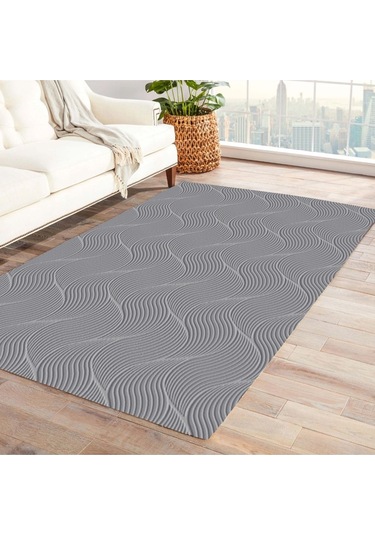 Jassrug Rölyef Halı 150x220 Orla A.gri A.grı Makine Halısı