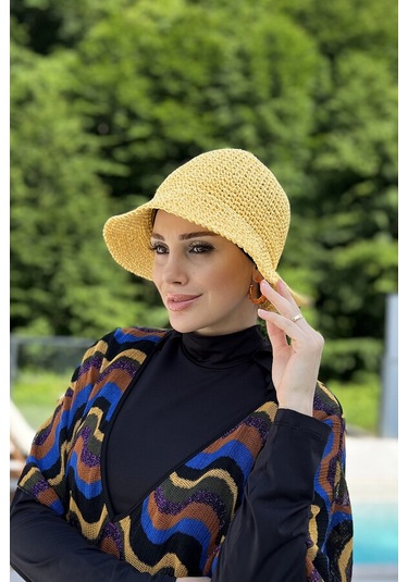 Remsa Mayo El Örgü Hasır Şapka Rş-83 Sarı Sarı