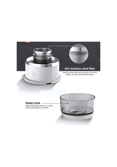 Wezone 200ml Mini Kahve Makinesi, 88-92 C Hassas Sıcaklık Ayarlı, 304 Çelik Filtre, Taşınabilir Drip Kahve Hazırlayıcı, Beyaz Pil Dahil Değil Beyaz