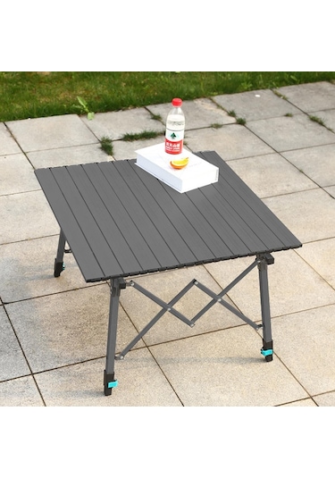 Madfox Skylite Yükseklik Ayarlı Katlanır Kamp Masası Siyah Siyah