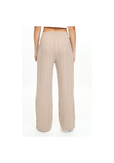 Denokids Kız Çocuk Geniş Paça Bej Basic Eşofman Altı Renkli Bej