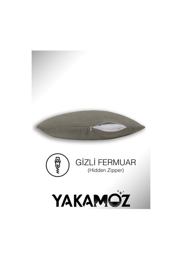 Br Yakamoz Taş Rengi Kırlent , Yastık Kılıfı Kadife Görünümlü Velvet Touch Serisi Taş Rengi