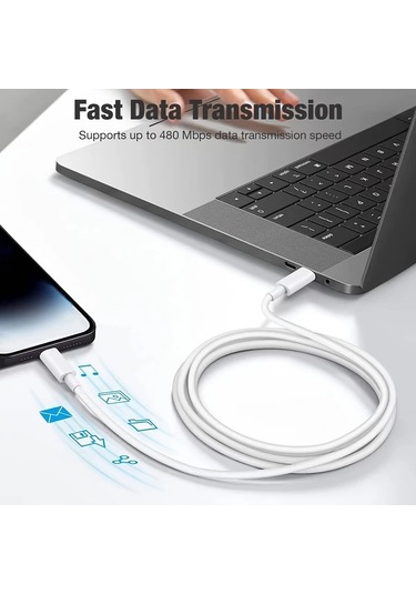 Willowhaven 1 Adet 20w Usb C - Lightning Hızlı Şarj Kablosu 6.6ft Beyaz İphone Uyumlu İpad Uyumlu