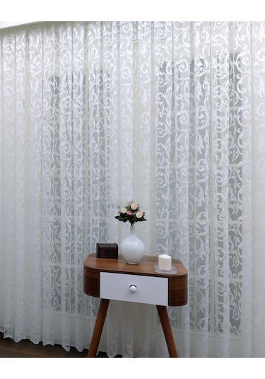 Evdepo Home Kullanıma Hazır Örme Tül Perde (543666960)