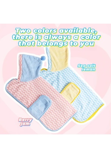 Elmpaly Pembe Mavi L Hızlı Kuruyan Köpek Bornozu Ultra Emici Ayarlanabilir Havlu