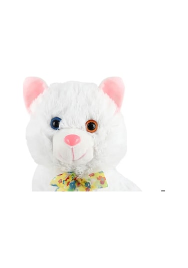 Sesli Peluş Van Kedisi 33 Cm Miyavlayan Oyuncak Van Kedisi Beyaz