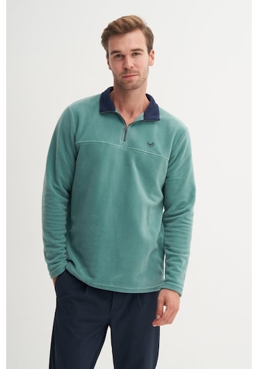 Cazador Yarım Balıkçı Yaka Kalın Polar Regular Fit Sweatshirt-56320 Nefti Cazador Yarım Balıkçı Yaka Kalın Polar Regular Fit Sweatshirt-56320 Nefti