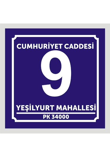 Kapı Ve Daire Numarası 10cmx10cm Aliminyum Metal Levhaya Baskı