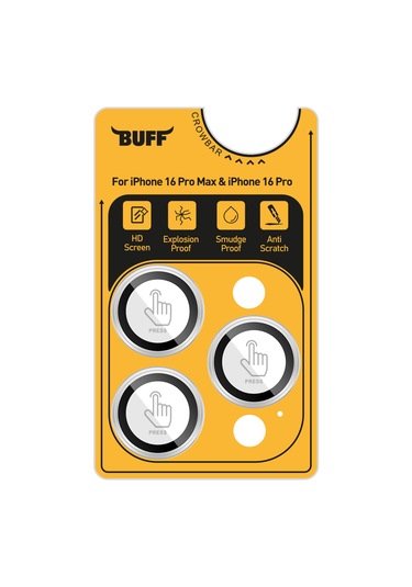 Buff İphone Uyumlu  16 Pro Max / 16 Pro Titanyum Lens Koruyucu Silver
