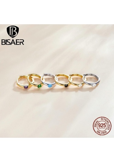 Novahub Altın Bısaer 925 Ayar Gümüş Hipoalerjenik Küpe, Renkli Kübik Zirkonya Kadın Kulak Tokaları - Bayanlar İçin Mükemmel Hediye Altın