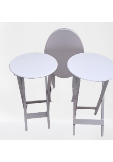 1448bng90136çanta Zigon Oval Sehpa Dörtlü Model Ahşap Mdf Parlak Beyaz Renk Kutu Sevk El Yapım