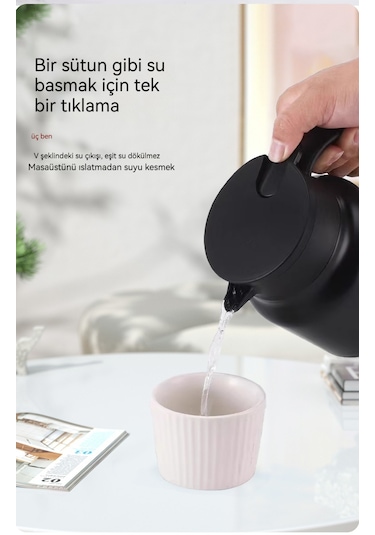 Paslanmaz Çelik Haşlanmış Demlik Büyük Kapasiteli Yalıtımlı Tence