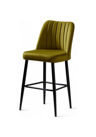 Ada Bar Sandalye - Babyface Sarı - Metal Siyah Ayak Sarı