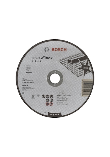 Bosch 180x1.6 mm Expert For Inox Rapido Düz - 2608603406