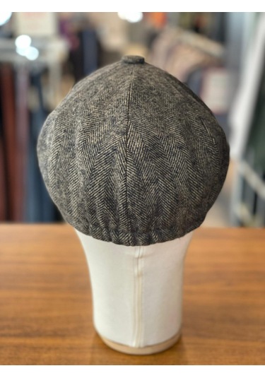 Peaky Blinders Tarz İngiliz Model Balıksırtı Desen Kaşe Kumaş Kasket Şapka Kahverengi Açık