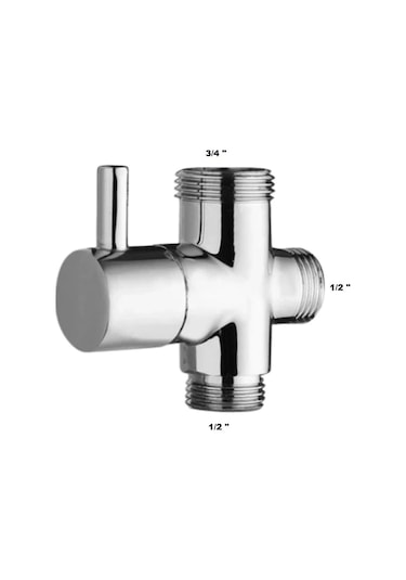 Banyo Robot Duş Seti Yönlendirici Musluk 1/2 - 1/2 - 3/4 Gri