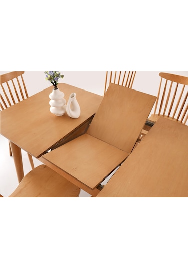 Yakut Alaçatı Açılır Yemek Masa Sandalye Takımı 80x120