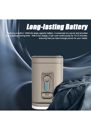 Mufunye Dış Mekan Usb Akıllı Hava Pompa - 200l/dak Inflasyon-deflasyon, Led Işık, 5 Uç, 1200mah Li-pol Batarya - Gri