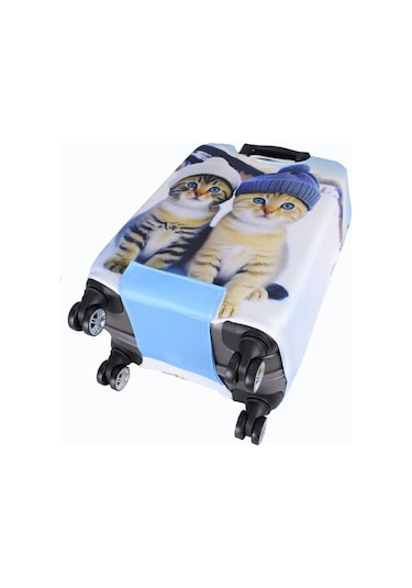 My Saraciye 83 Kedi Kar Valiz Kılıfı, Bavul Kılıfı - Kedi Kar 83 001