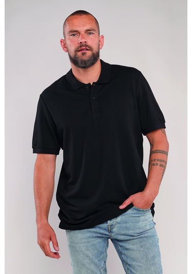 Gabria Polo Yaka Erkek T-shirt Siyah