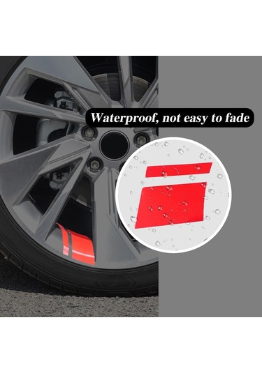 2 Çift 18 İnç 21 İnç Araba Yansıtıcı Tekerlek Modifikasyon Etiketleri, Renk: 6 Adet / Takım Beyaz