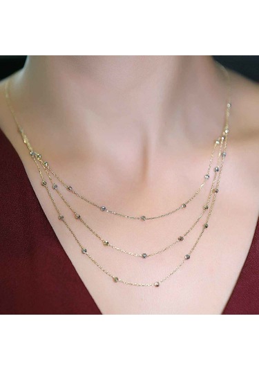 Altınbeyi Dorika Kolye Üç Sıralı 14 Ayar Altın 3.80 Gram