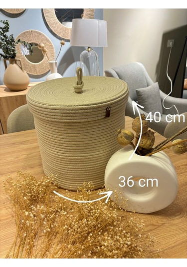 Victor Çok Amaçlı Düzenleyici Kapaklı Sepet,kapaklı Saksılık, Kapaklı Organizer 36x40 - Büyük Boy Krem