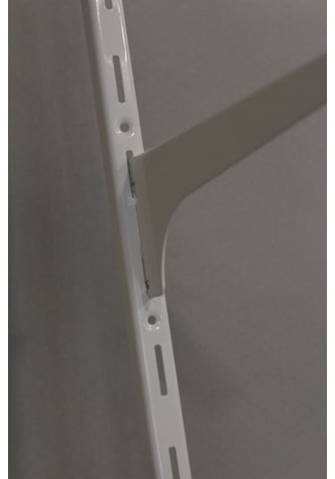 2 Adet 200 Cm Beyaz Tek Sıra Delikli Raf Dikme Destek Profili - Raf Direği Galvaniz