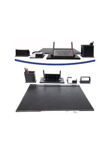 Prozenis Emet Metal İsimlikli Siyah Deri Sümen Takımı