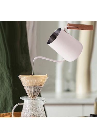 Suntek Pour Over Kettle Paslanmaz Akış Ağızlı Beyaz Beyaz