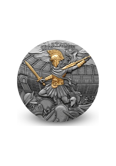 Agakulche Spartacus Savaşçı Altın Kaplama Gümüş Sikke Coin