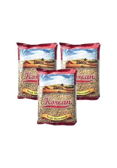Korcan Yeşil Mercimek 3 x 1 KG
