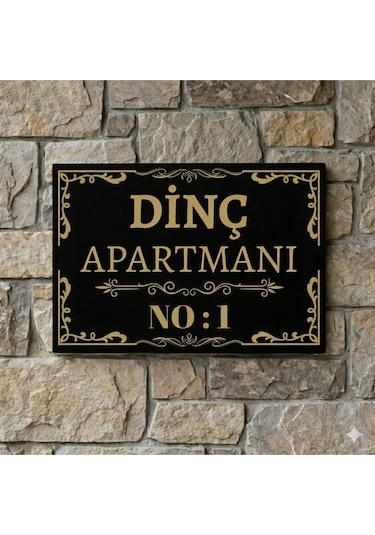 Kişiye Özel Metal Kapı Levhası Apartman Kapı Tabelası 20x30 Cm İsimli Bina Kapı Levhası