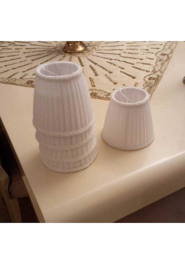 1 Adet Maşalı 14 9 Pileli El Yapımı Aplik,avize Şapkası Diğer