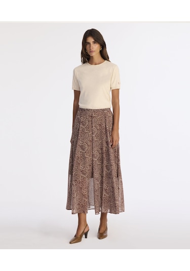 Yargıcı Kloş Normal Bel Etek 25kket4024x 208 Kahverengi