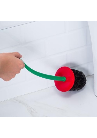 Güzel Kiraz Şekli Lavabo Fırçası Tuvalet Fırçası Ve Amp Tutucu Seti Yaratıcı Temizleme Aracı Plastik Banyo Aksesuarları Kırmızı Yeşil Tuvalet Fırçası Tutucular Altın